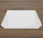 Preview: Sechseck 85x110cm Glas weiß - Funkenschutzplatte Kaminbodenplatte Glasplatte Unterlage Ofen