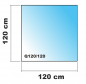Preview: Quadrat 120x120cm - Funkenschutzplatte Kaminbodenplatte Glasplatte