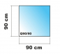 Preview: Quadrat 90x90cm Glas schwarz - Funkenschutzplatte Kaminbodenplatte Glasplatte Ofenplatte