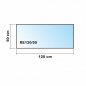 Preview: Saisonplatte Rechteck 120x50cm Glas weiß - Kamin-Vorlegeplatte Funkenschutzplatte Kaminbodenplatte Glasplatte