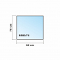 Preview: Rechteck *Frosty* 80x70cm - Kamin-Vorlegeplatte Milchglas Funkenschutzplatte Kaminbodenplatte Glasplatte