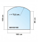 Preview: Segmentbogen 100x100cm - Funkenschutzplatte Kaminbodenplatte Glasplatte
