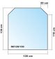 Preview: Sechseck 120x130cm - Funkenschutzplatte Kaminbodenplatte Glasplatte