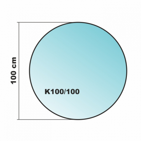 Kreis *Frosty* 100x100cm - Funkenschutzplatte Milchglas Kaminbodenplatte Glasplatte