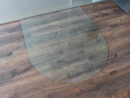 Rundbogen 120x130cm - Funkenschutzplatte Kaminbodenplatte Glasplatte