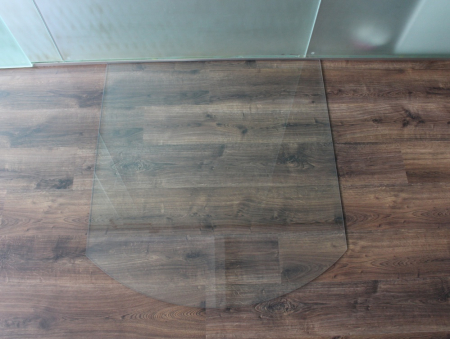 Segmentbogen 120x140cm - Funkenschutzplatte Kaminbodenplatte Glasplatte