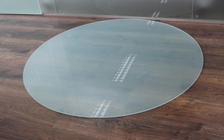 Kreis *Frosty* 100x100cm - Funkenschutzplatte Milchglas Kaminbodenplatte Glasplatte