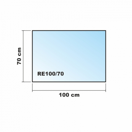 Saisonplatte Rechteck *Frosty* 100x70cm - Kamin-Vorlegeplatte Milchglas Funkenschutzplatte Kaminbodenplatte Glasplatte