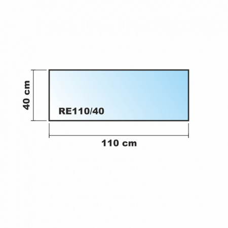 Rechteck *Frosty* 110x40cm - Milchglas Funkenschutzplatte Kaminbodenplatte Glasplatte