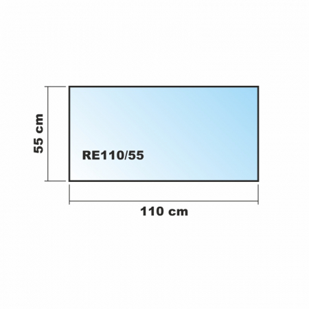 Rechteck *Frosty* 110x55cm - Kamin-Vorlegeplatte Milchglas Funkenschutzplatte Kaminbodenplatte Glasplatte