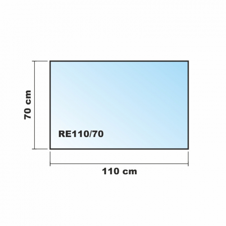 Saisonplatte Rechteck 110x70cm schwarz - Kamin-Vorlegeplatte Funkenschutzplatte Kaminbodenplatte Glasplatte
