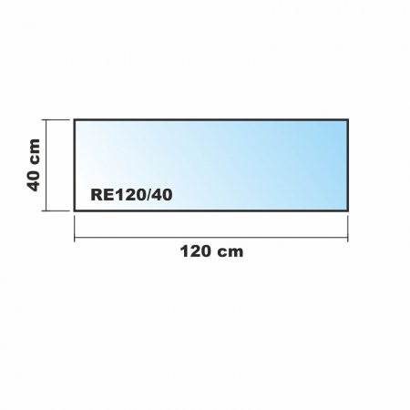 Saisonplatte Rechteck 120x40cm Glas weiß - Kamin-Vorlegeplatte Funkenschutzplatte Kaminbodenplatte Glasplatte