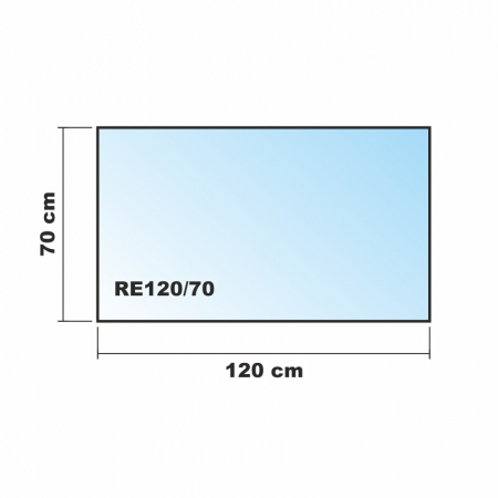 Saisonplatte Rechteck *Frosty* 120x70cm - Kamin-Vorlegeplatte Milchglas Funkenschutzplatte Kaminbodenplatte Glasplatte
