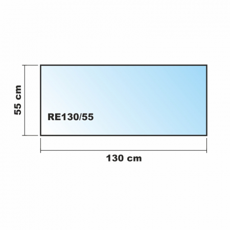Saisonplatte Rechteck 130x55cm Glas weiß - Kamin-Vorlegeplatte Funkenschutzplatte Kaminbodenplatte Glasplatte