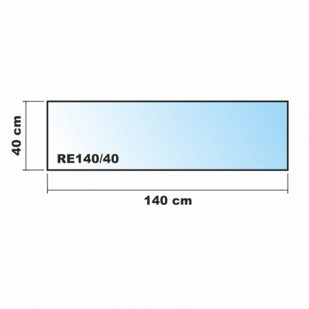 Rechteck *Frosty* 140x40cm - Kamin-Vorlegeplatte Milchglas Funkenschutzplatte Kaminbodenplatte Glasplatte