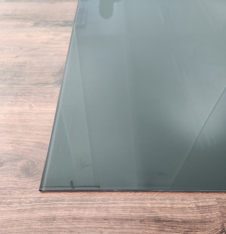 Rechteck 100x120cm Glas anthrazitgrau - Funkenschutzplatte anthrazit grau Kaminbodenplatte Glasplatte Ofenunterlage