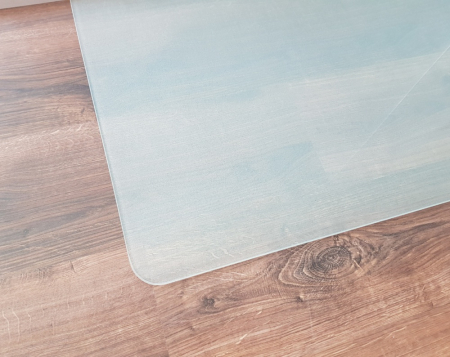 Saisonplatte Rechteck abgerundet *Frosty* 100x50cm - Kamin-Vorlegeplatte Milchglas Funkenschutzplatte Kaminbodenplatte Glasplatte
