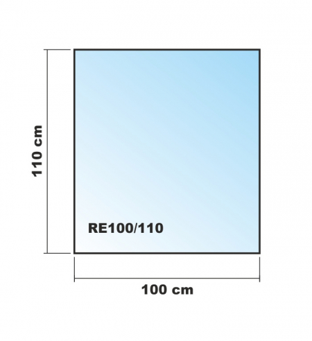 Rechteck 100x110cm - Funkenschutzplatte Kaminbodenplatte Glasplatte