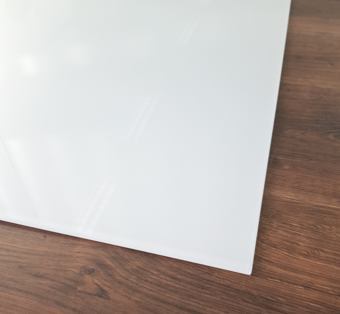 Saisonplatte Quadrat 70x70cm Glas weiß - Kamin-Vorlegeplatte Funkenschutzplatte Kaminbodenplatte Glasplatte