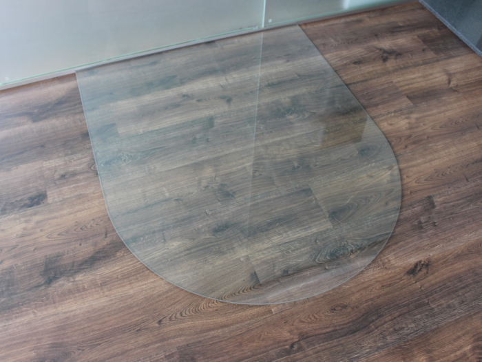 Rundbogen 100x100cm - Funkenschutzplatte Kaminbodenplatte Glasplatte