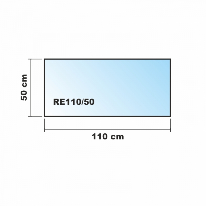 Saisonplatte Rechteck 110x50cm Glas weiß - Kamin-Vorlegeplatte Funkenschutzplatte Kaminbodenplatte Glasplatte