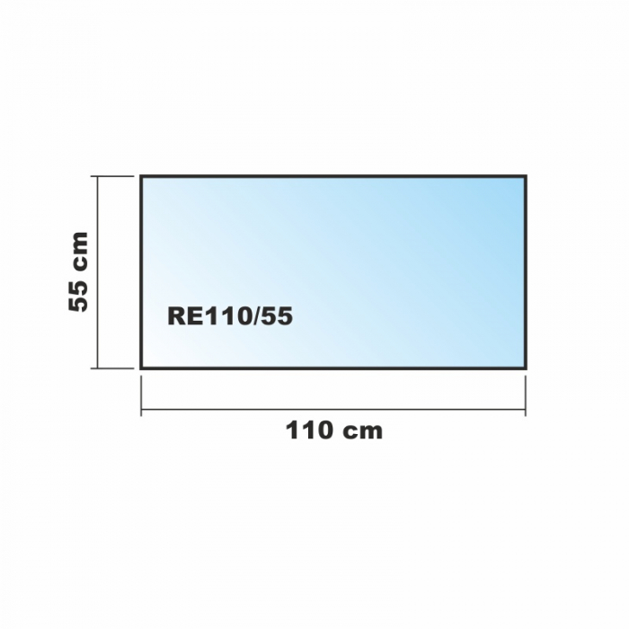 Saisonplatte Rechteck 110x55cm Glas weiß - Kamin-Vorlegeplatte Funkenschutzplatte Kaminbodenplatte Glasplatte