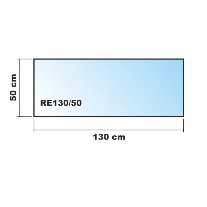 Rechteck *Frosty* 130x50cm - Kamin-Vorlegeplatte Milchglas Funkenschutzplatte Kaminbodenplatte Glasplatte