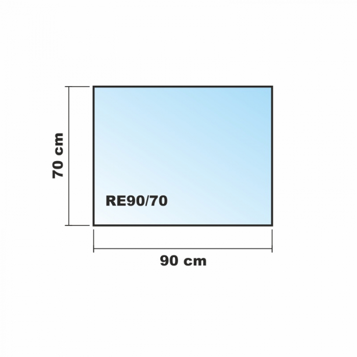 Rechteck 90x70cm - Kamin-Vorlegeplatte Funkenschutzplatte Kaminbodenplatte Glasplatte