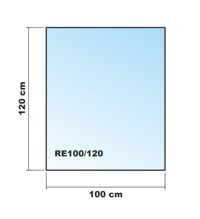 Rechteck 100x120cm Glas anthrazitgrau - Funkenschutzplatte anthrazit grau Kaminbodenplatte Glasplatte Ofenunterlage